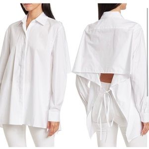 Ronny Kobo Kayla Tie Back Cotton Long Sleeve Shirt Medium MSRP $298